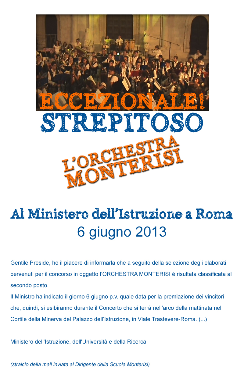 l'Orchestra Monterisi al Ministero dell'Istruzione