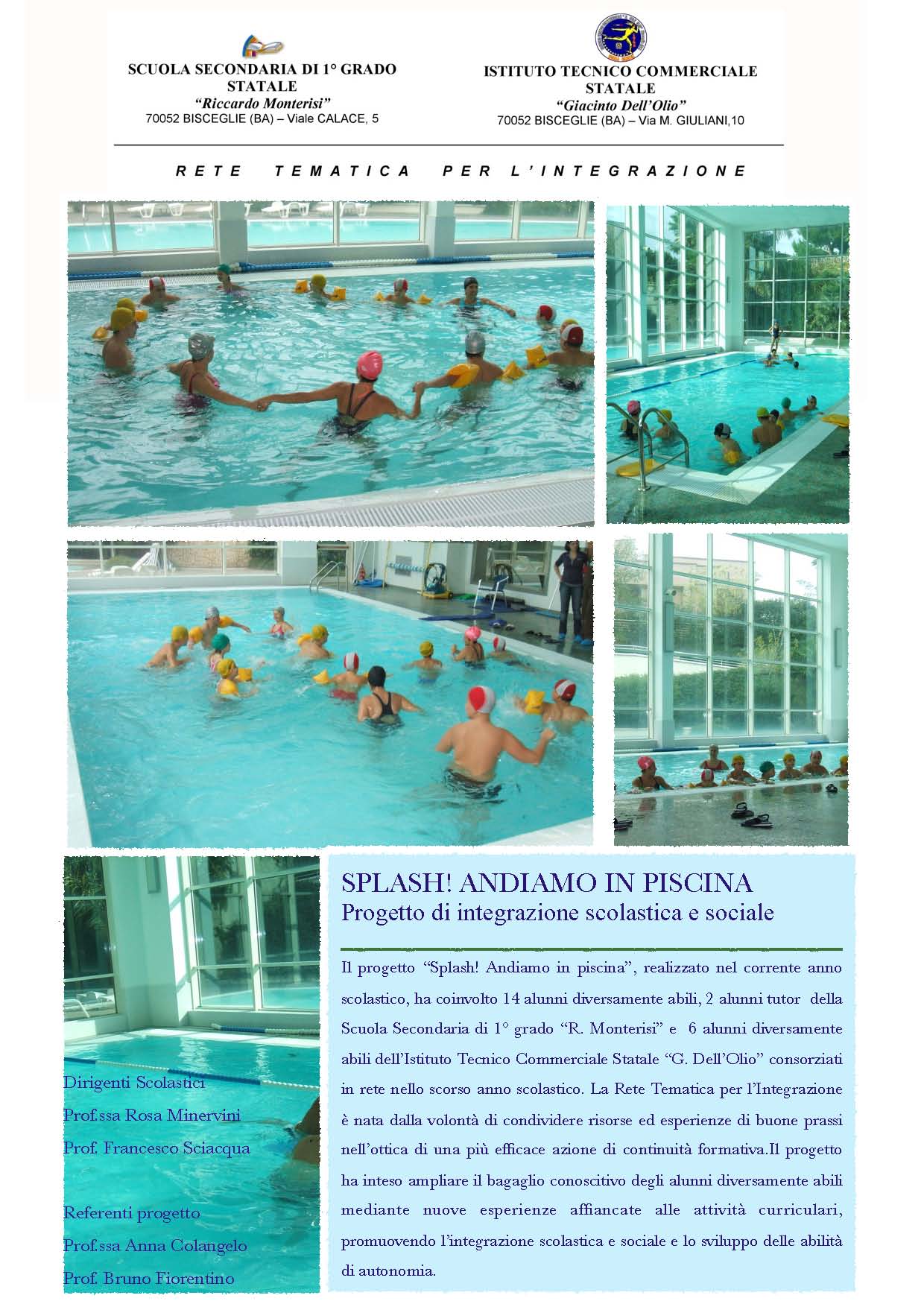 locandina progetto SPLASH! ANDIAMO IN PISCINA